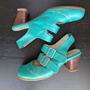 John Fluevog Operetta: Fiorenza Mary Janes in Turquoise